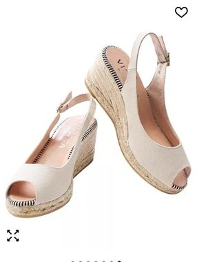 STUNNING VISCATA CANVAS SLINGBACK WEDGE HEELS